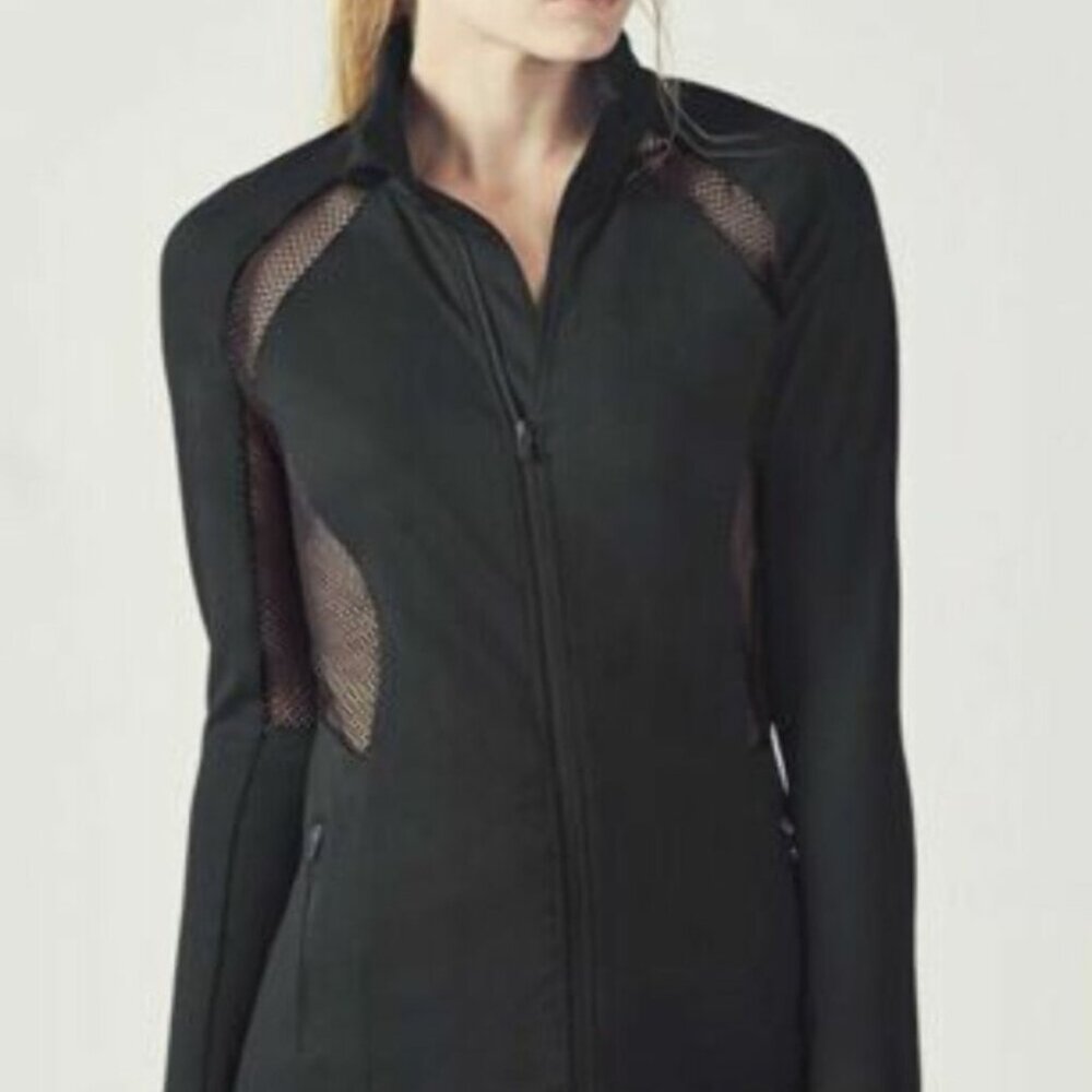 Fabletics Demi Lovato Collab Black Mari Athletic Mesh Cut Outs Jacket